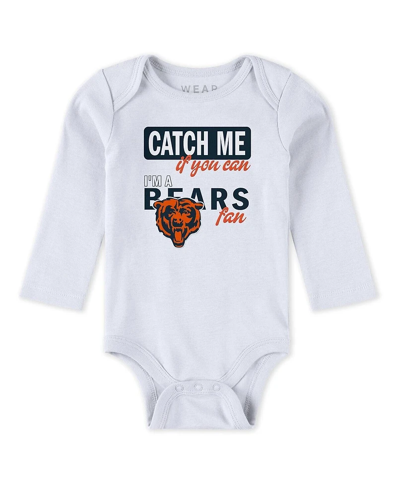 Wear by Erin Andrews Baby Boys and Girls Newborn 3-Piece Chicago Bears Turn Me Around Bodysuits Pant Set