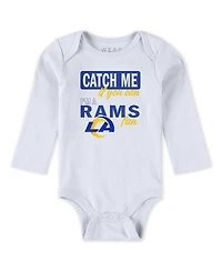 Wear by Erin Andrews Baby Boys and Girls Newborn 3-Piece Los Angeles Rams Turn Me Around Bodysuits Pant Set