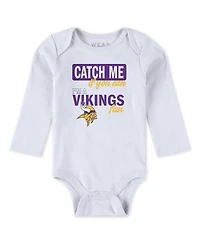 Wear by Erin Andrews Baby Boys and Girls Newborn 3-Piece Minnesota Vikings Turn Me Around Bodysuits Pant Set
