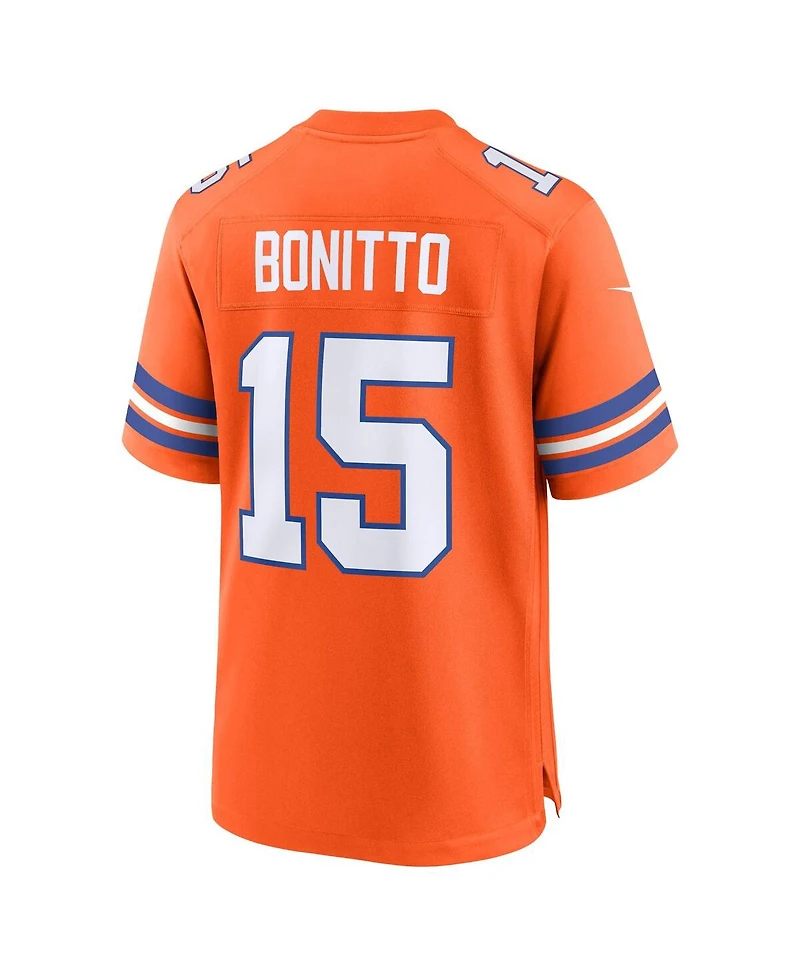 Nike Men's Nik Bonitto Orange Denver Broncos Alternate 2 Mile High Collection 1977 Throwback Game Jersey