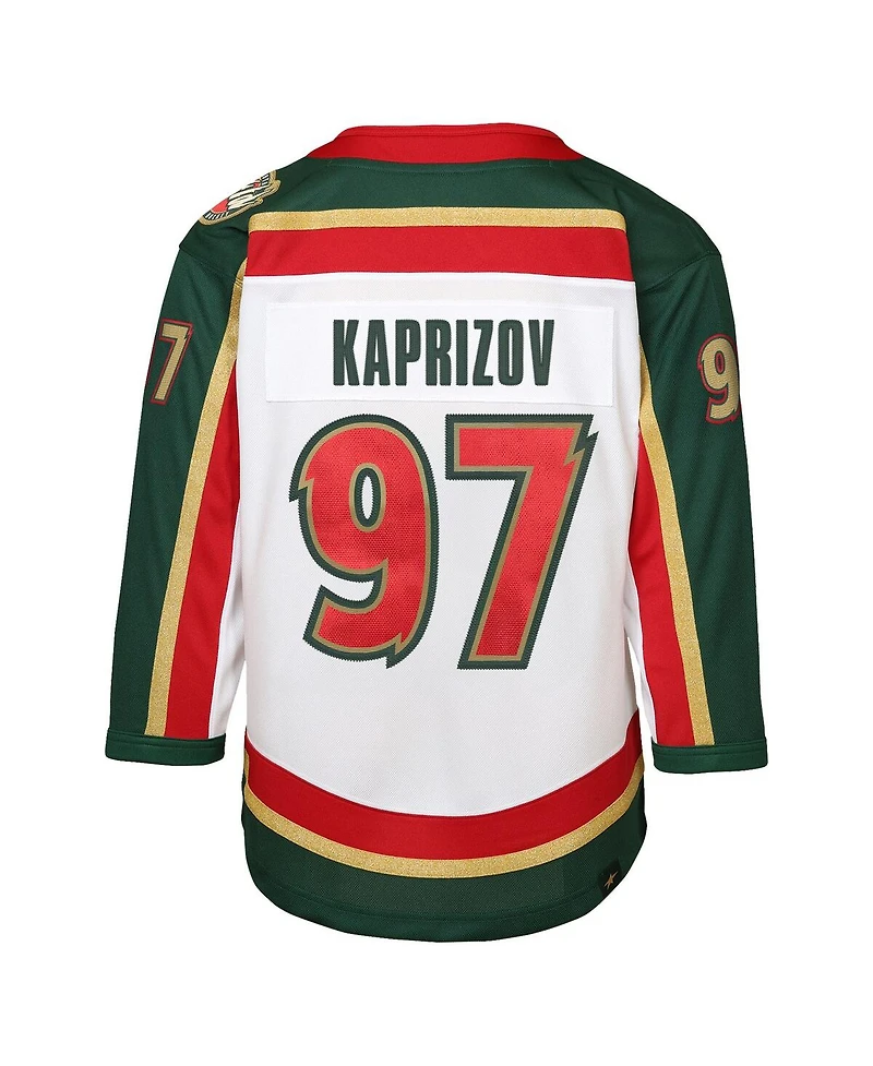 Outerstuff Big Boys and Girls Kirill Kaprizov White Minnesota Wild 25th Anniversary Replica Player Jersey