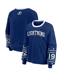 Wear by Erin Andrews Women's Blue Tampa Bay Lightning Long-Sleeve Sport T-Shirt