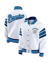 Wear by Erin Andrews Women's White/Navy Pittsburgh Penguins Full-Snap Fleece Sweatshirt Jacket
