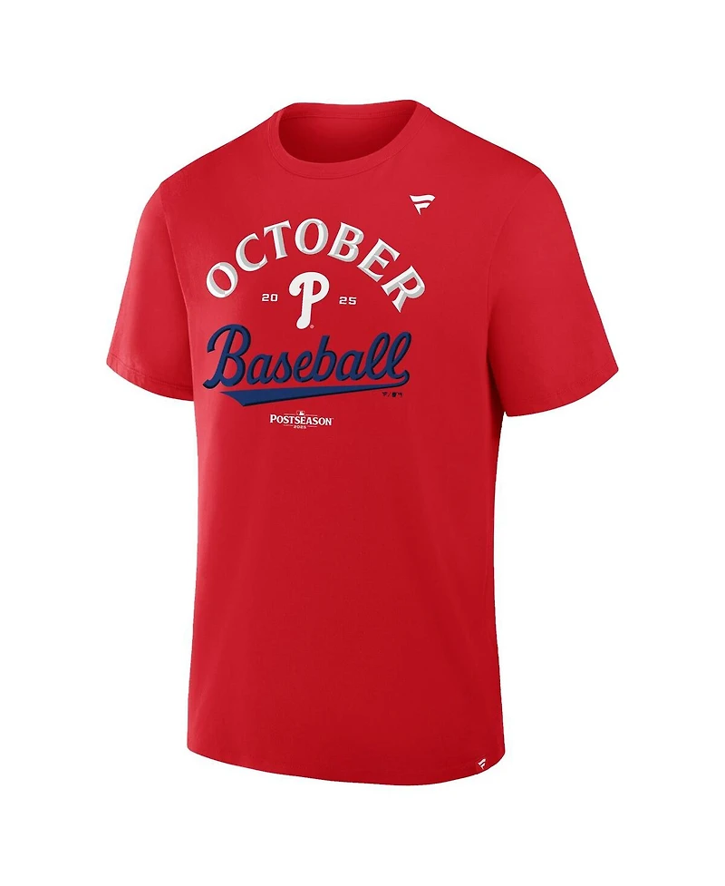 Fanatics Men's Red Philadelphia Phillies 2025 Mlb Postseason Locker Room T-Shirt