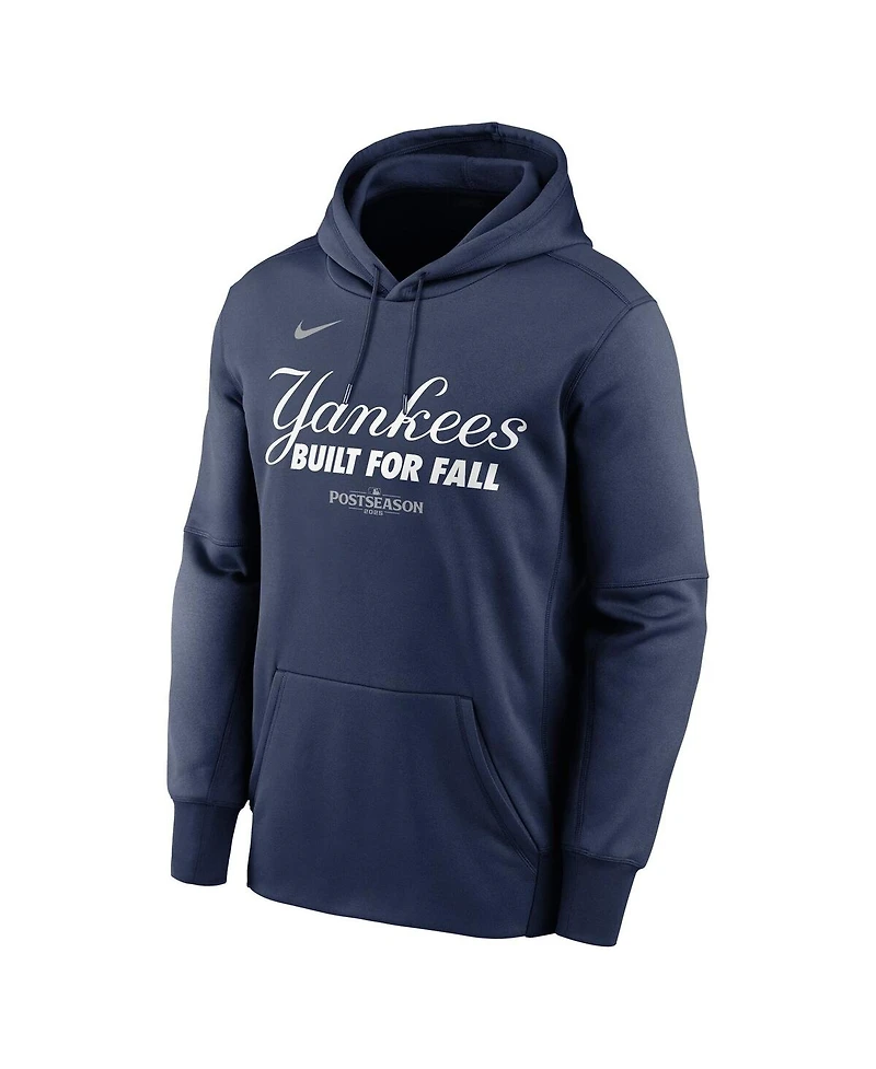 Nike Men's Navy New York Yankees 2025 Mlb Postseason Authentic Collection Therma Fleece Hoodie