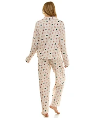 Sincerely Jules Women's Long Sleeve Top and Bottom 2-Piece Notch Collar Set