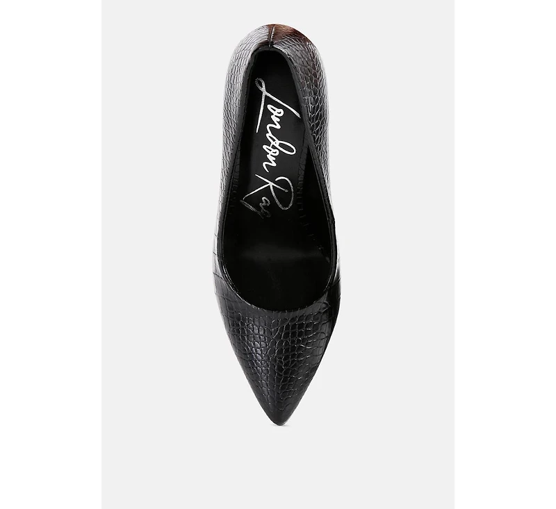 urchin croc high stiletto heel pumps