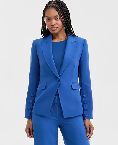 Tahari Asl Women's Peak Lapel One-Button Jacket