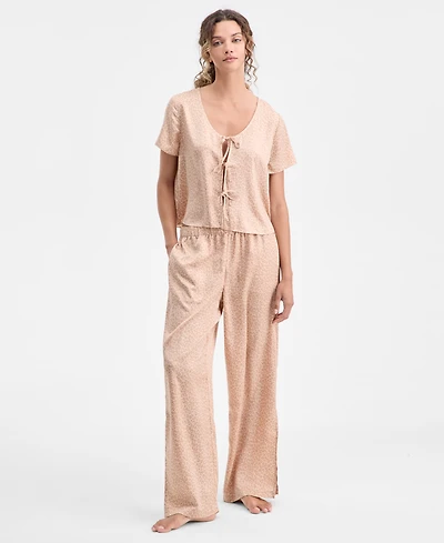 State of Day Women's 2-Piece Short-Sleeve Top and Pants Pajama Set, Macy's Exclusive