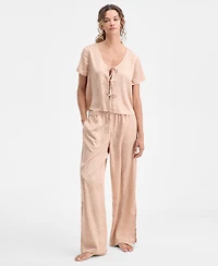 State of Day Women's 2-Piece Short-Sleeve Top and Pants Pajama Set, Macy's Exclusive