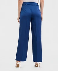 Tahari Asl Women's Satin Pleat-Front Wide-Leg Pants