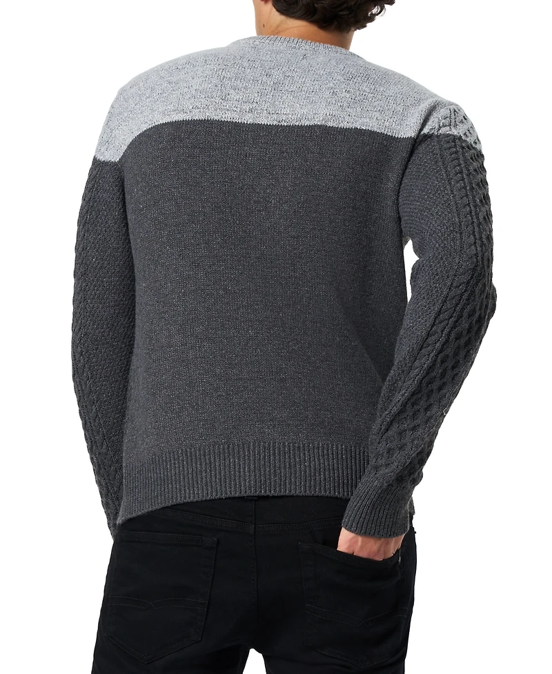 Buffalo David Bitton Men's Wintor Colorblock Cable Knit Sweater