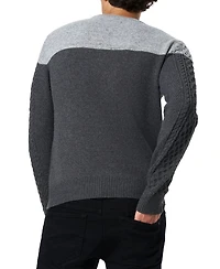 Buffalo David Bitton Men's Wintor Colorblock Cable Knit Sweater