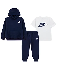 Nike Boy 4-7 Long-Sleeve Hoodie, T-Shirt and Jogger Pants, 3-Piece Set