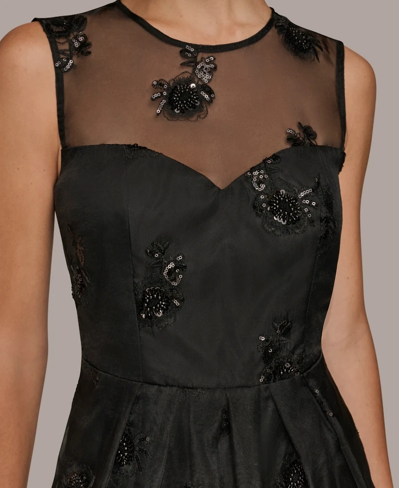 Donna Karan New York Women's Sleeveless Illusion Cocktail Dress