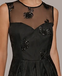 Donna Karan New York Women's Sleeveless Illusion Cocktail Dress