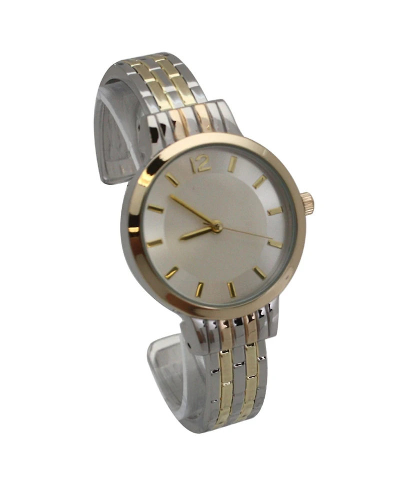 Olivia Pratt Twotone Textured Bangle Watch