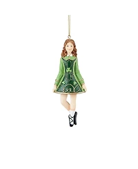 4" Irish Female Girl Dancer St. Patrick's Day Clover Christmas Tree Ornament