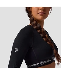Backcountry Women's Cedars Rws Merino Lt-Wt Baselayer Cropped Crew Top Lightweight Long Underwear Tops