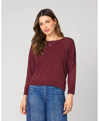 Cable & Gauge Button Back Rib Knit Sweater