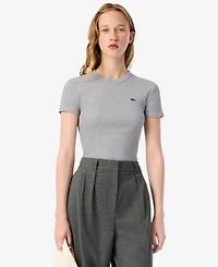 Lacoste Usa Women's Cotton Slim-Fit Crewneck Tee