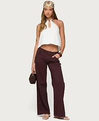 Edikted Womens Roman Low Rise Slouchy Jeans