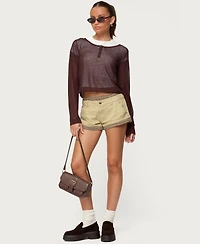 Edikted Women's Peekaboo Plaid Boxer Shorts