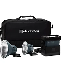 Elinchrom Elb 500 Ttl Dual To Go Kit, Includes 2x Elb 500 Flash Head, 7" and 5.3" Reflector, Charger, Battery, Snappy Carry Bag with Shoulde