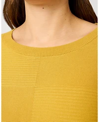 Cable & Gauge Block Rib Stitch Midweight Tunic Sweater