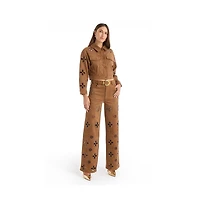 The Noli Shop Women's Kaia Suede Jacket - Cognac