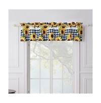 Sunflower Window Valance Gold 84in x 16in + 2in by Barefoot Bungalow