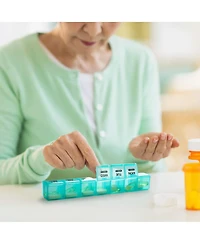 Sukuos Pill Organizer Monthly 28 Day Easy Open Moisture Resistant Box for Vitamins