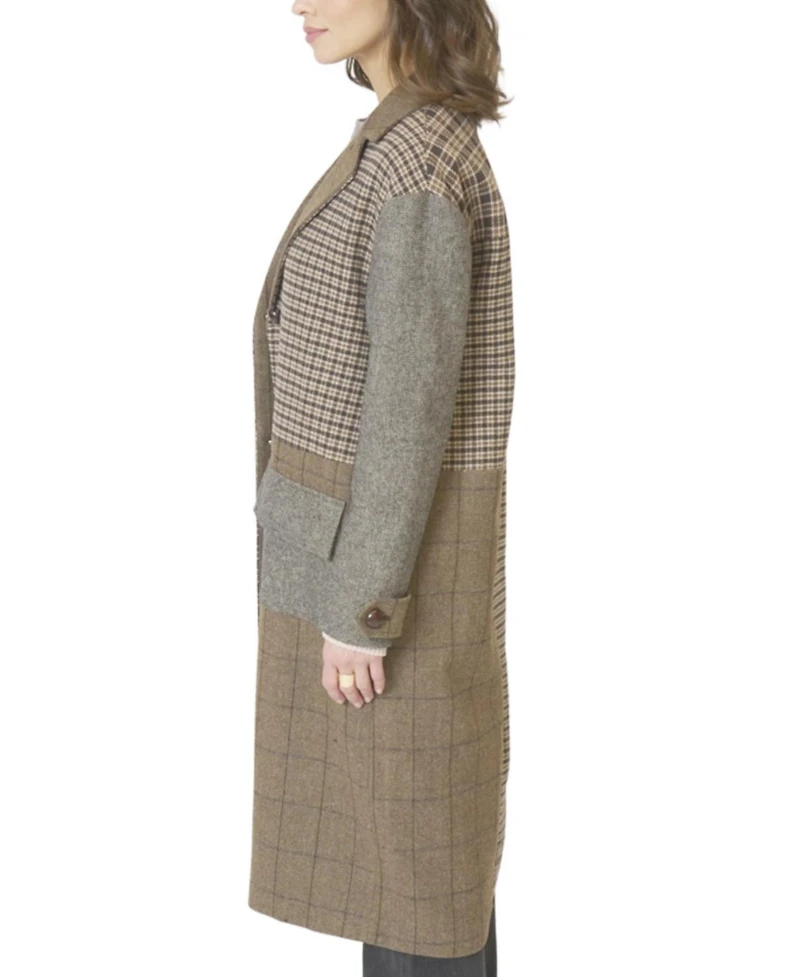 Central Park West Women's Raven Patchwork Long Coat