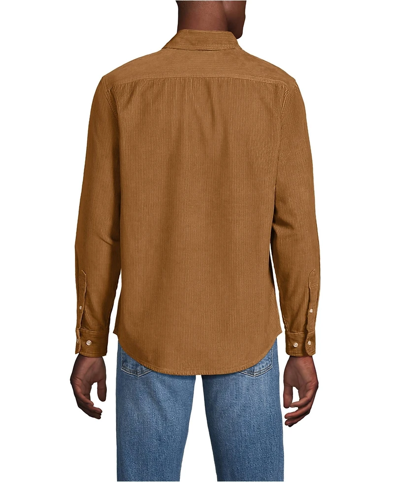 Lands' End Men's Long Sleeve Wide Wale Corduroy Shirt