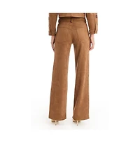 The Noli Shop Women's Kaia Suede High Rise Jean - Cognac