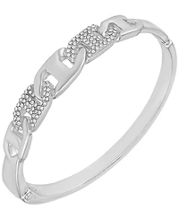 Guess Glass Stone Chain Link Silver-Tone Bangle Bracelet (Also Gold-Tone)
