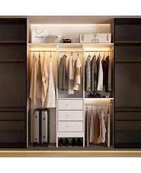 Aheaplus 4FT Small Closet Organizer with Fabric Drawers