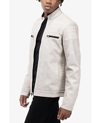 Xray Men's Pu Leather Jacket With Hood And Faux Shearling Lining