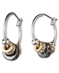 Nine West Tri-Tone 3/4" Slider Hoop Earrings