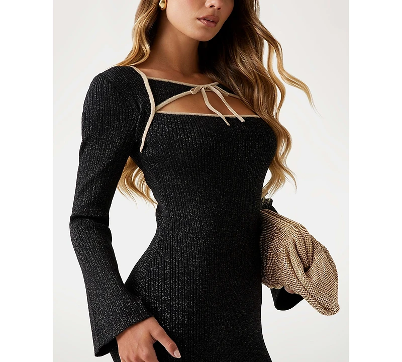Guess Women's Sansa Long Sleeve Midi Dress