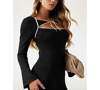 Guess Women's Sansa Long Sleeve Midi Dress