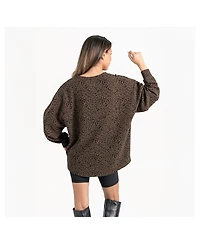 Gameday Couture Women's Brown Alabama Crimson Tide Leopard Oversized Sweatshirt