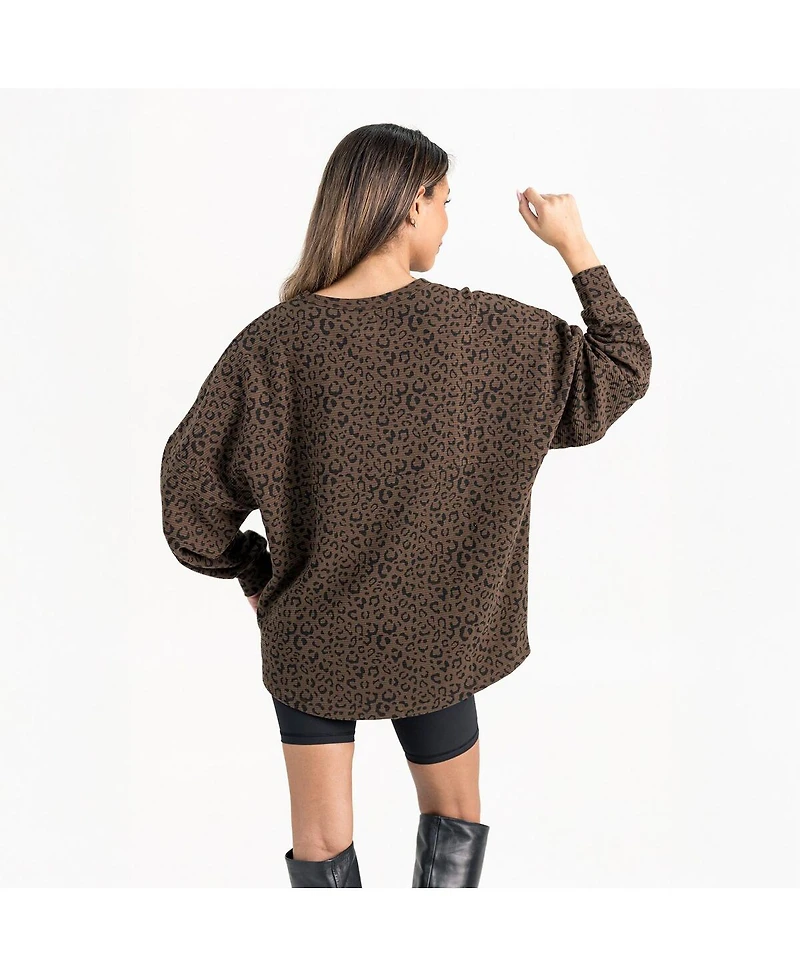 Gameday Couture Women's Brown Tennessee Volunteers Leopard Oversized Sweatshirt