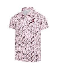 Garb Big Boys and Girls Crimson Alabama Tide Tom Allover Print Performance Polo Shirt