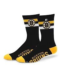 Starter Men's and Women's Boston Bruins Team Color Two-Stripe Crew Socks