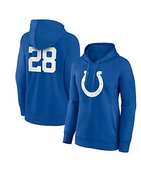 Fanatics Women's Jonathan Taylor Royal Indianapolis Colts Player Icon Name Number V-Neck Pullover Hoodie