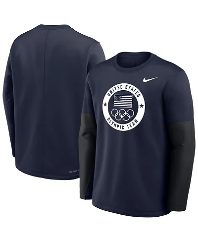 Nike Men's Navy Coaches Therma-fit Long Sleeve Hoodie