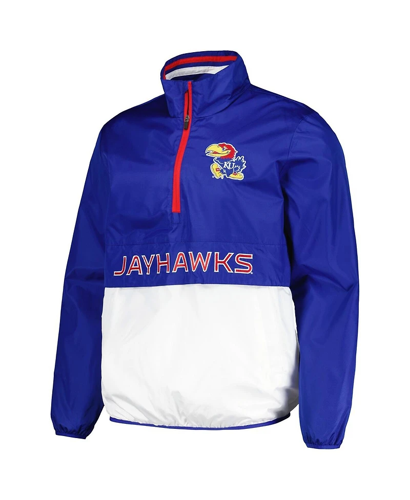 G-iii Sports by Carl Banks Men's Royal Kansas Jayhawks Cornerman Half-Zip Hoodie