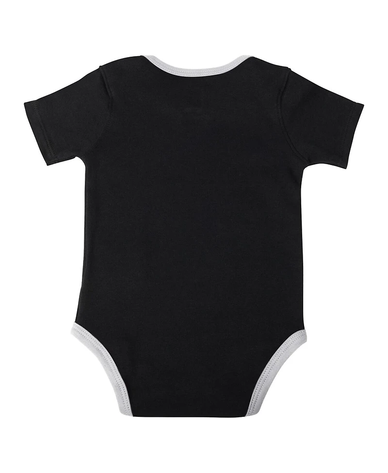 Outerstuff Baby Boys and Girls 3-Piece Black/White Brooklyn Nets Bank Shot Bodysuit, Hoodie, T-Shirt Shorts Set