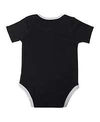 Outerstuff Baby Boys and Girls 3-Piece Black/White Brooklyn Nets Bank Shot Bodysuit, Hoodie, T-Shirt Shorts Set